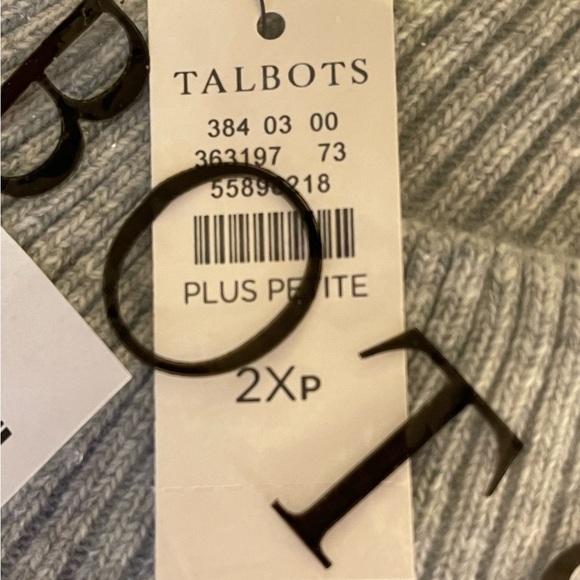 Talbots Gray EYELET HEM MOCKNECK PULLOVER SWEATER IN GRAY SIZE 2X P NWT - Picture 6 of 10